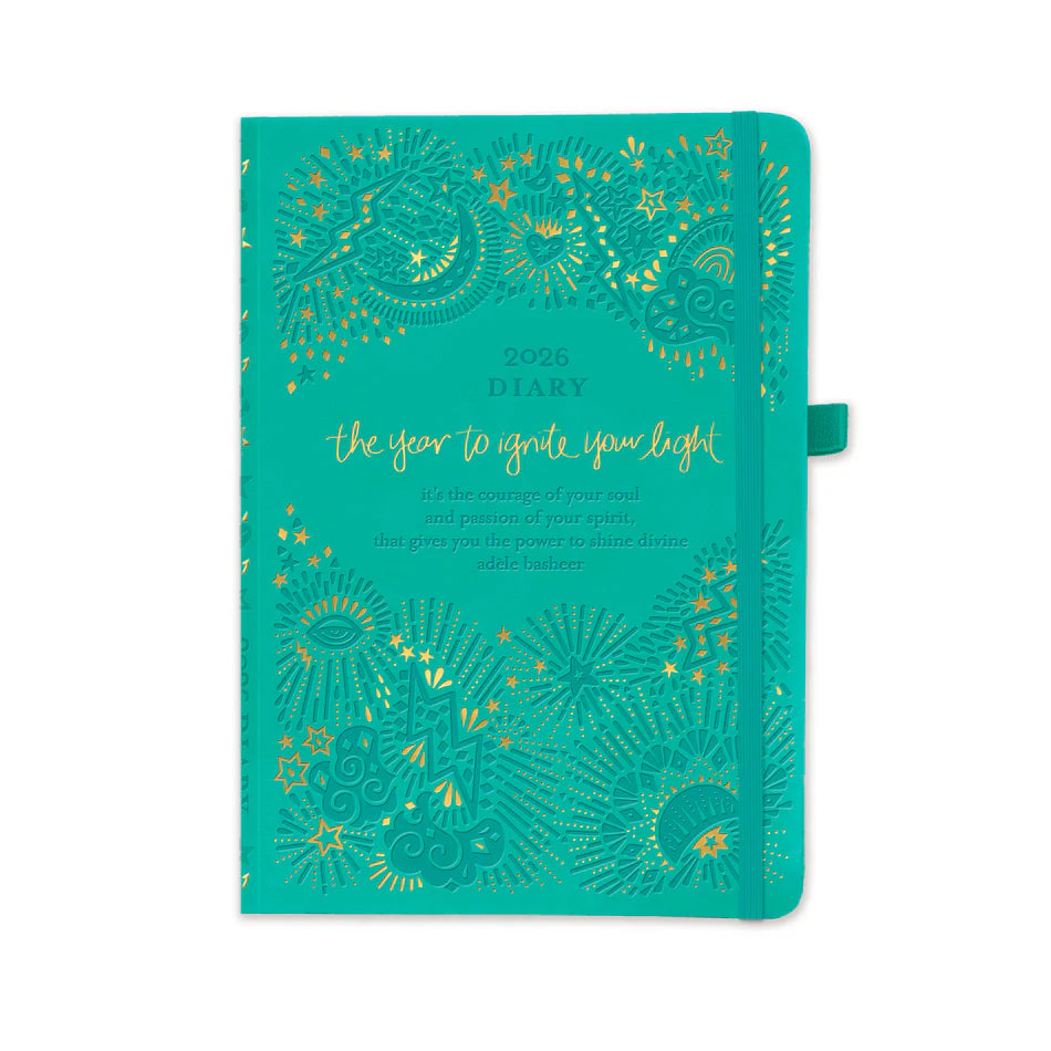 2026 Diary <br> The year to ignite your light <br> Turquoise Twist- IDALX26B