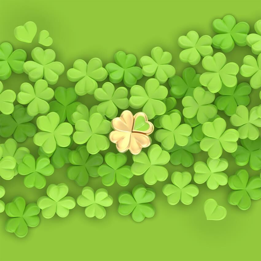 KEYCHAIN CLOVER 4 LEAF LUCK