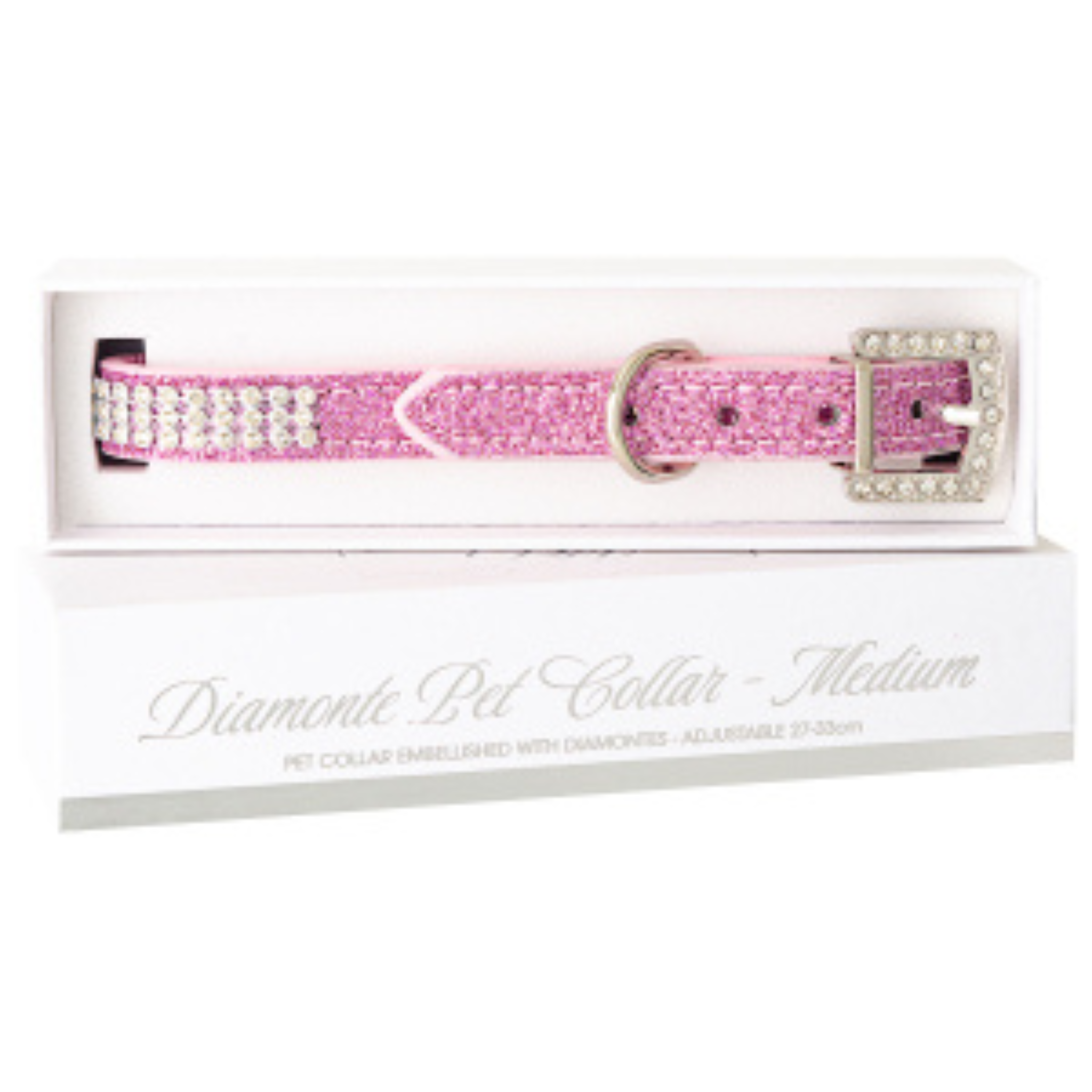 Diamonte Pet Collar - Pink M