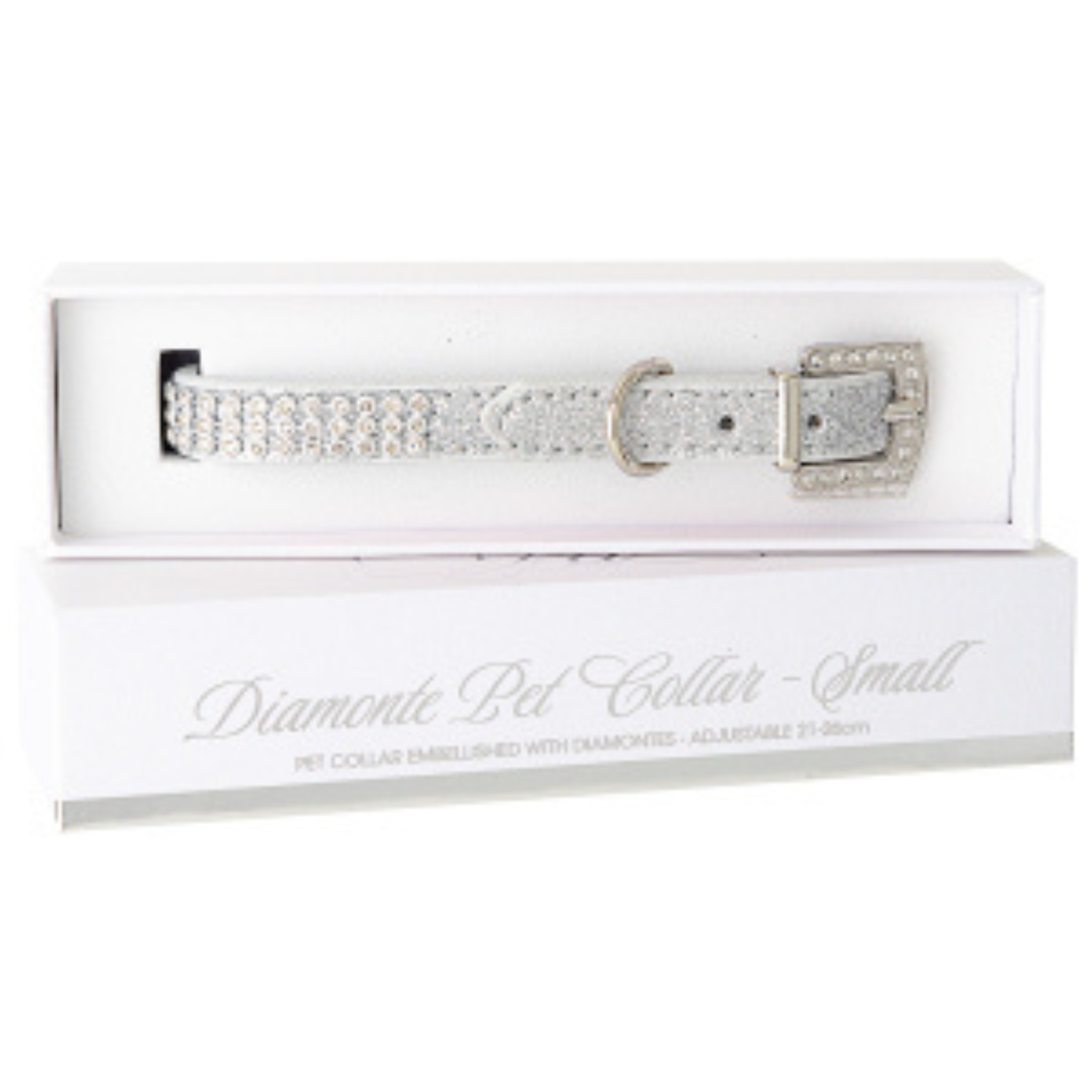 Diamonte Pet Collar - Silver S