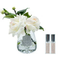 Côte Noire Tea Rose Bouquet Pink Blush in clear glass