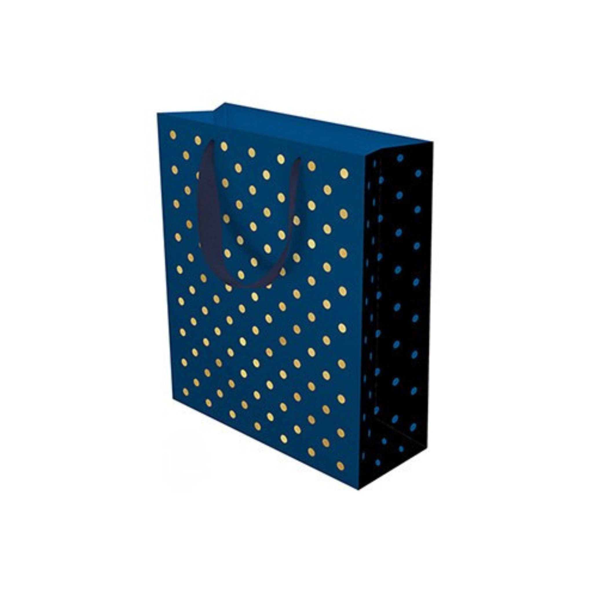 GBAG HD MED GOLD FOIL DOTS ON NAVY