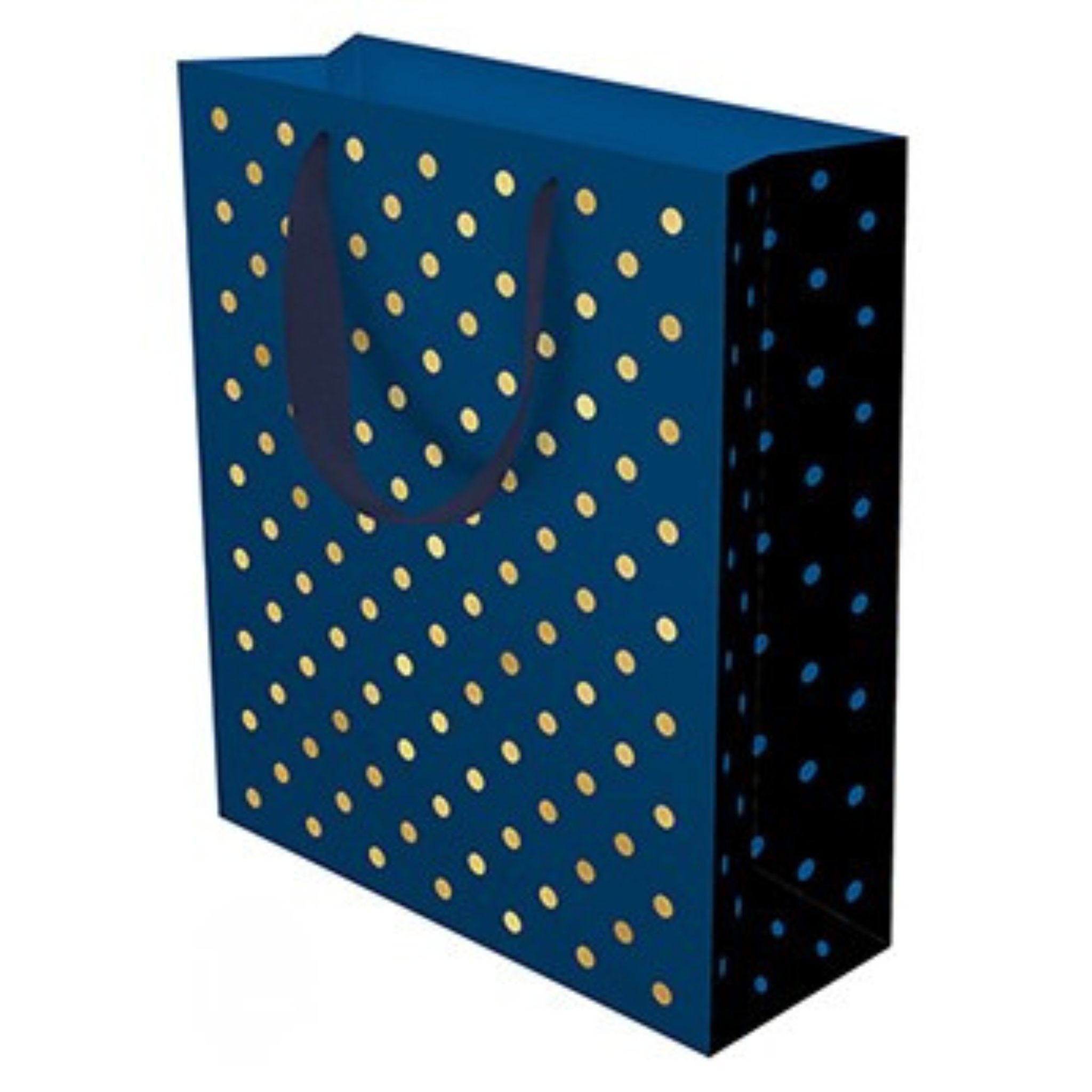 GBAG HD LGE GOLD FOIL DOTS ON NAVY