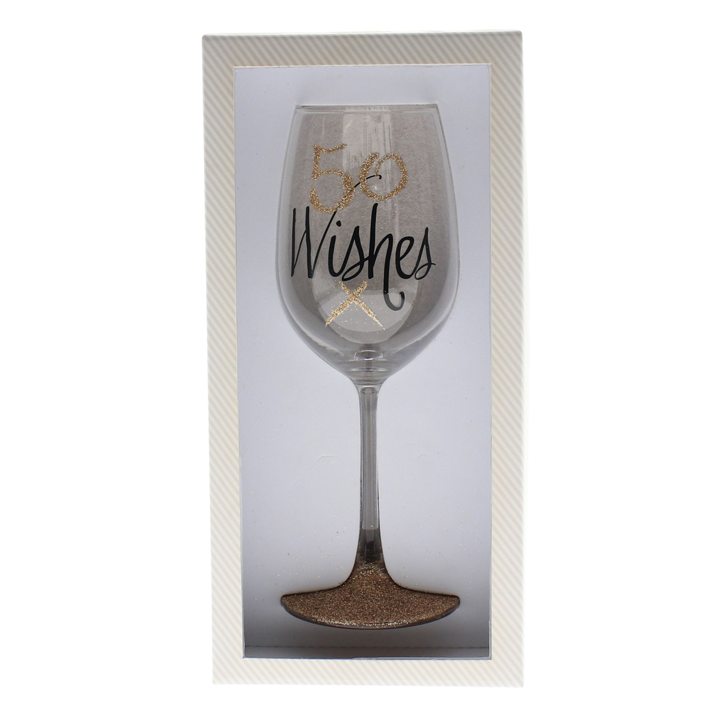50 WISHES ROSE GOLD WINE GLASS