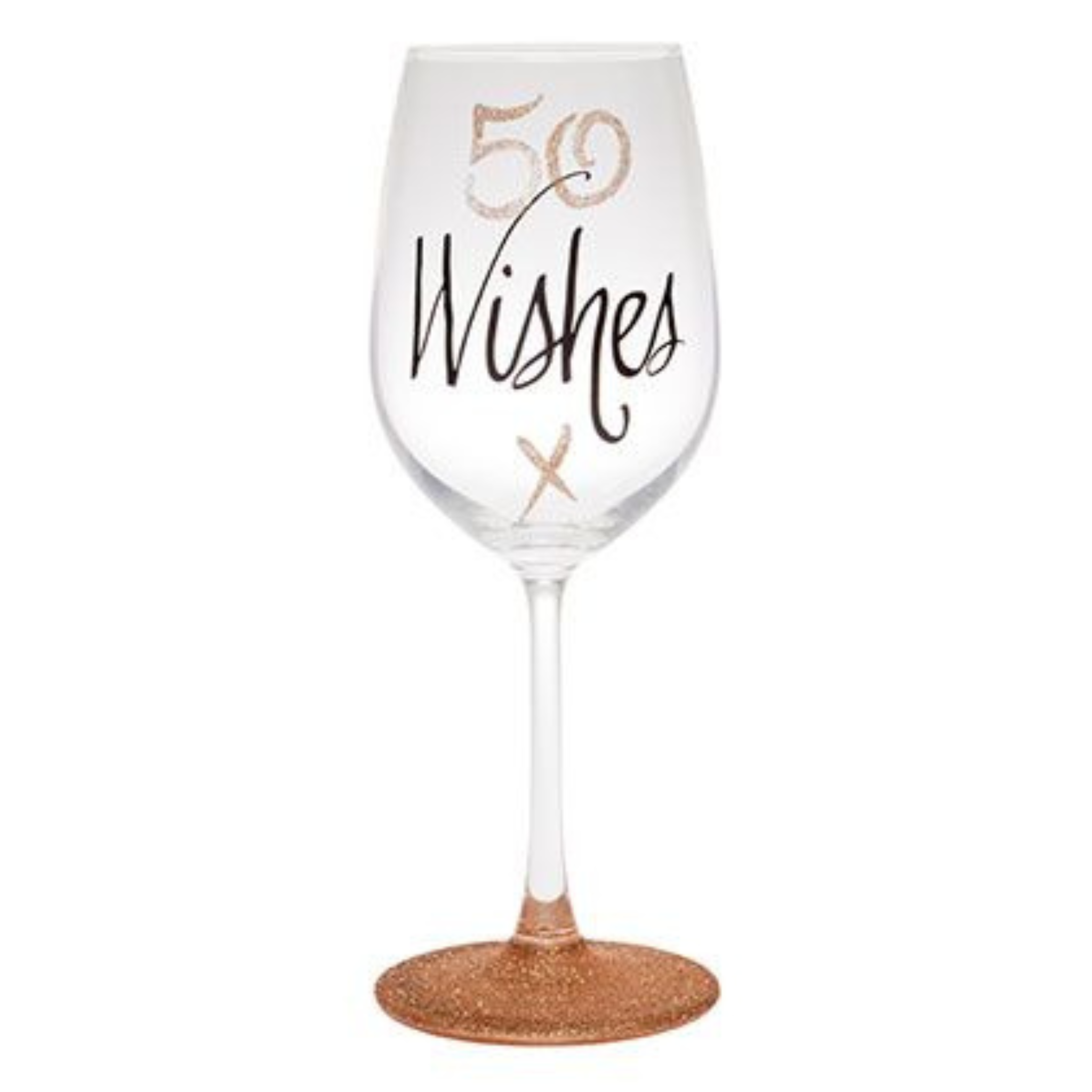 50 WISHES ROSE GOLD WINE GLASS