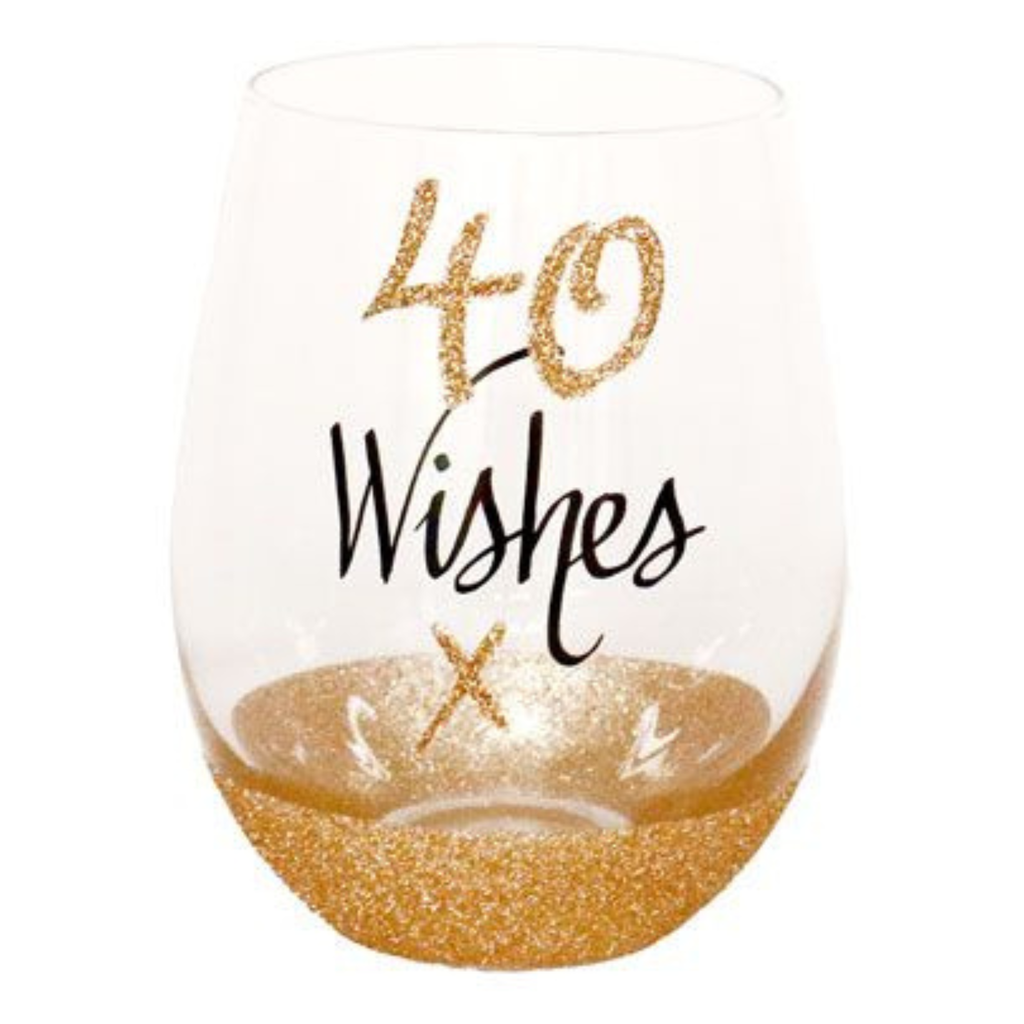40 WISHES STEMLESS WINE GLASS