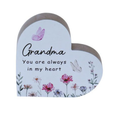 GRANDMA FLORA HEART MDF PLAQUE