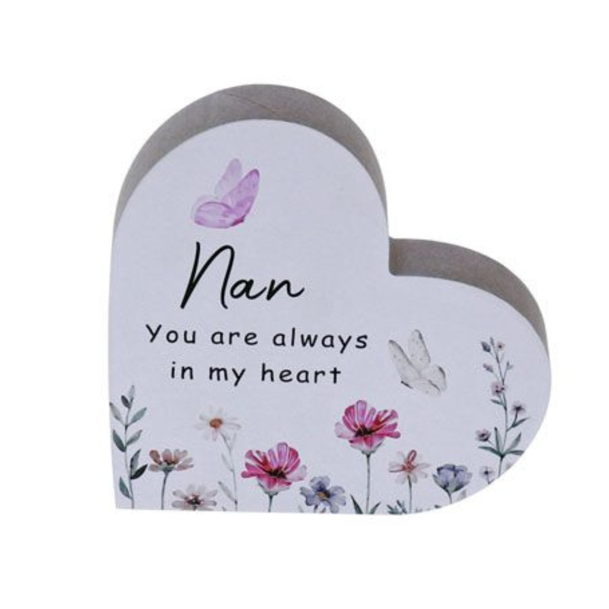 NAN FLORAL HEART MDF PLAQUE