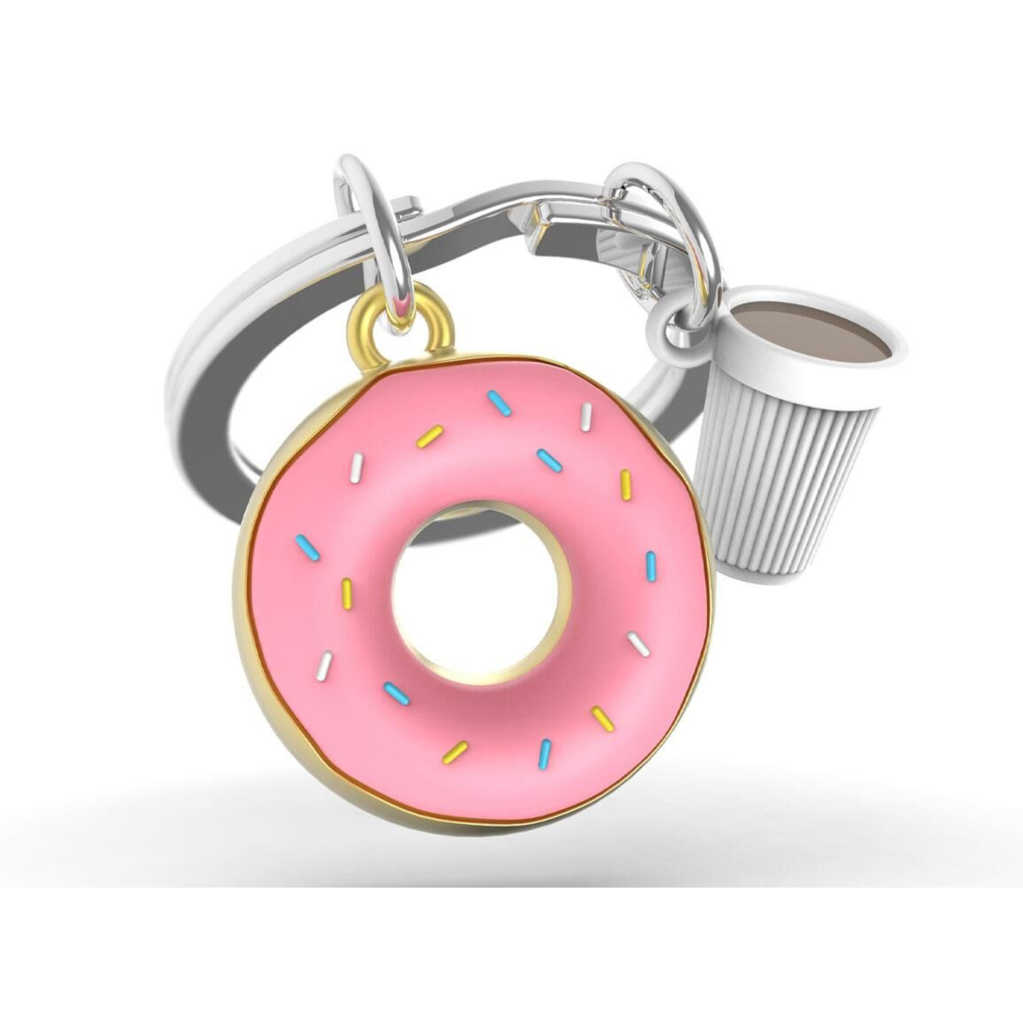 KEYCHAIN DONUT W/CUP OF COFFEE