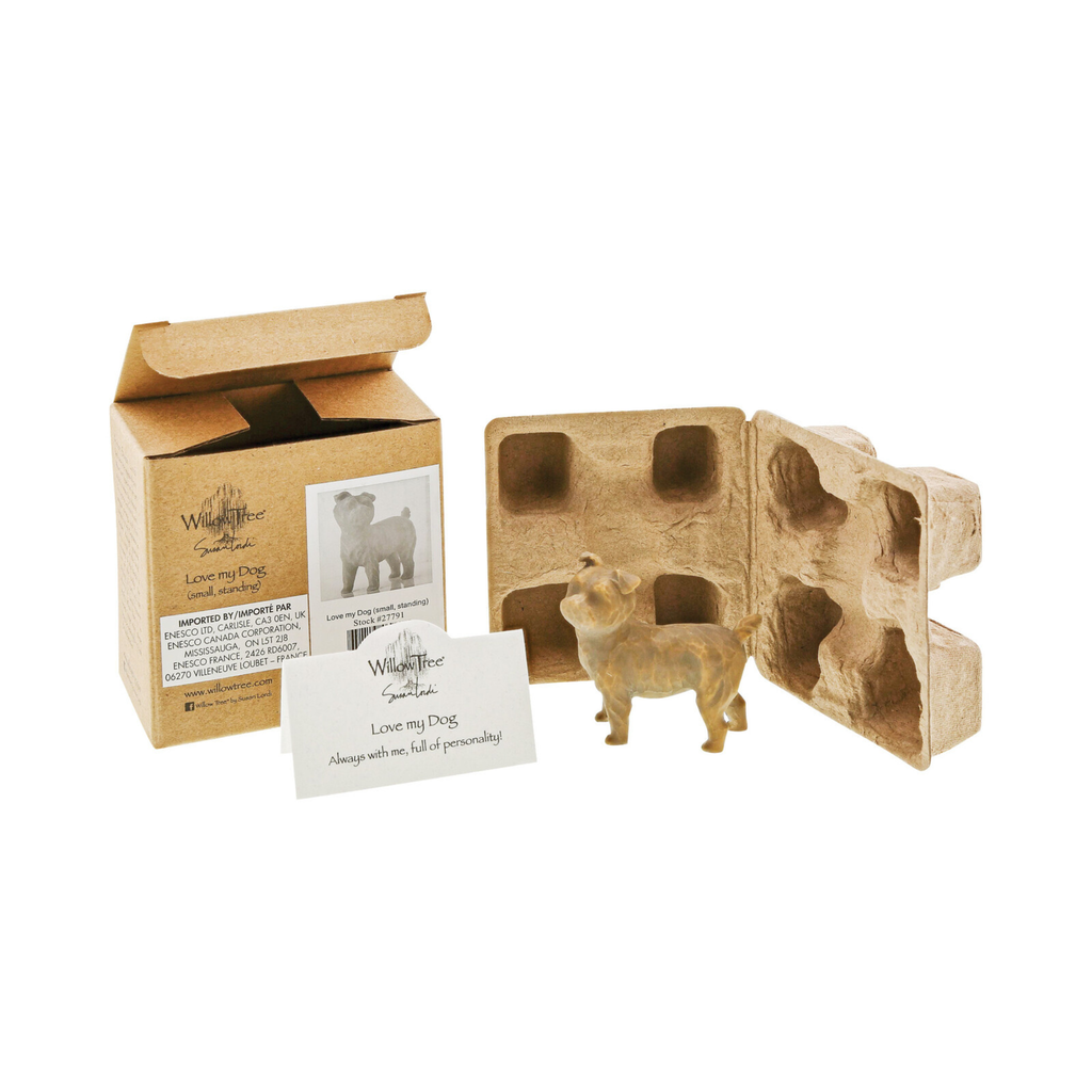 Figurine – Willow Tree  <br>  Love My Dog (Standing) Dark