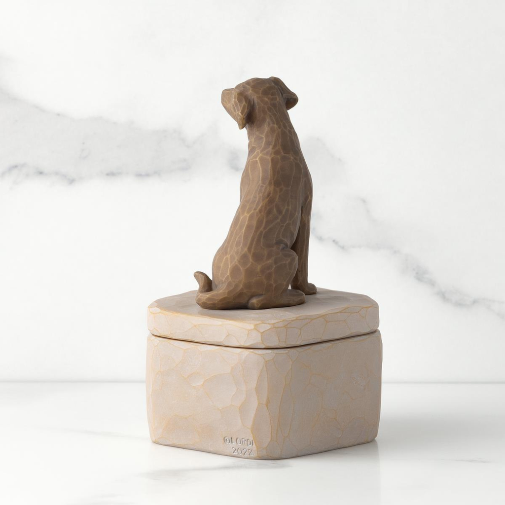 Figurine – Willow Tree  <br>  Love my Dog (Dark) Keepsake Box