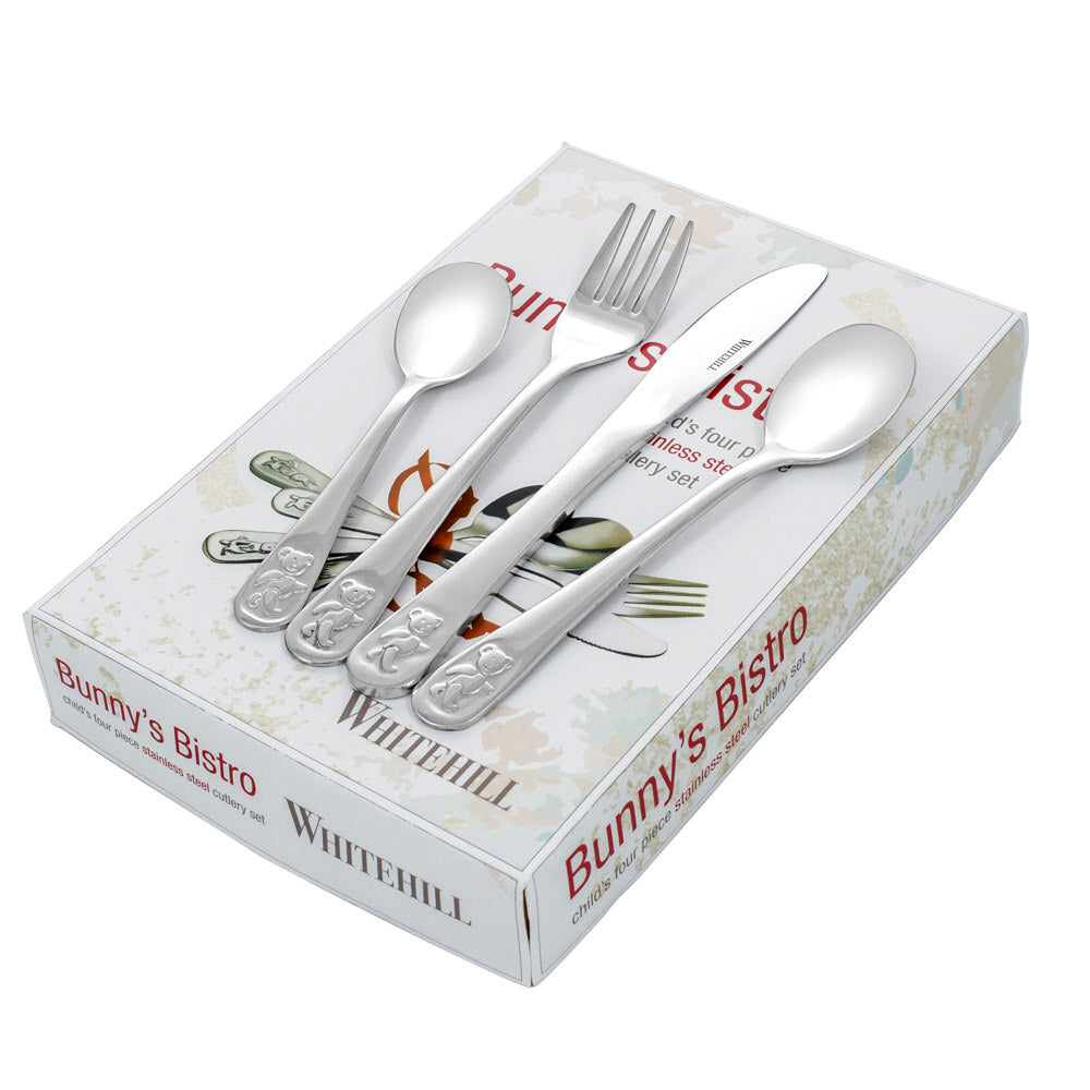 4PC.CHILD'S S/STEEL CUTLERY,TEDDY