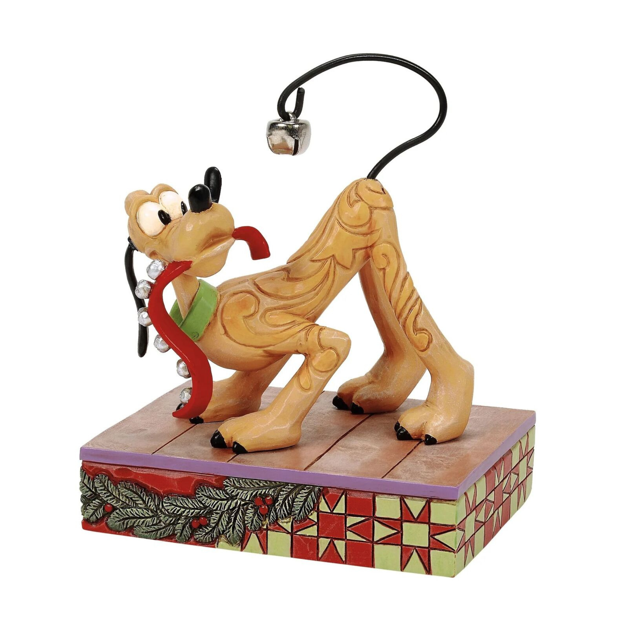 Disney Traditions - 12cm <br> Pluto with Christmas Bell on Tail