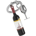 KEYCHAIN BOTTLE OF WINE W/GLASS