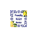 Amalfi ceramic verse magnet with etched Family, Heart, Home message
