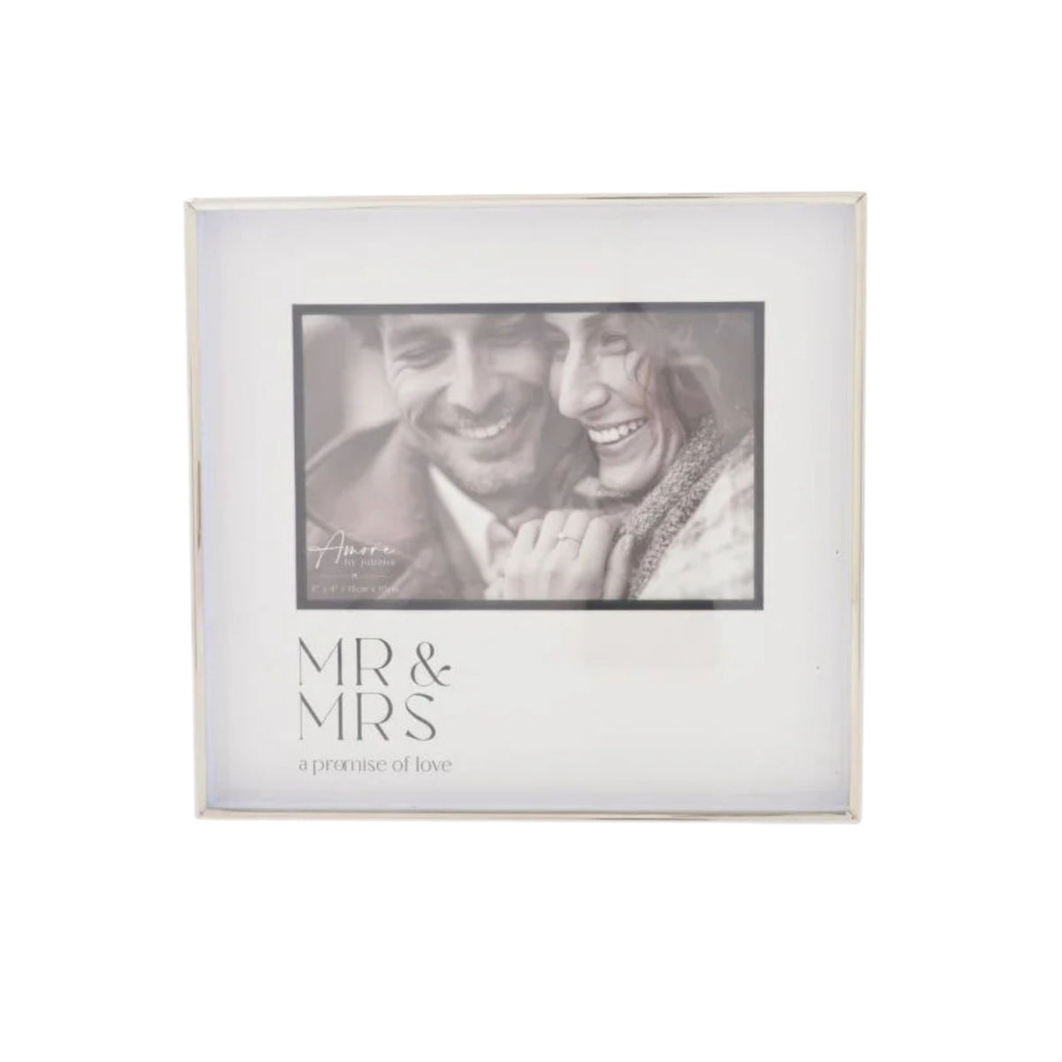 Amore Silver Mr & Mrs Frame, holds a 6x4 photo