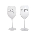 Amore Wifey & Hubby Wine Glass set