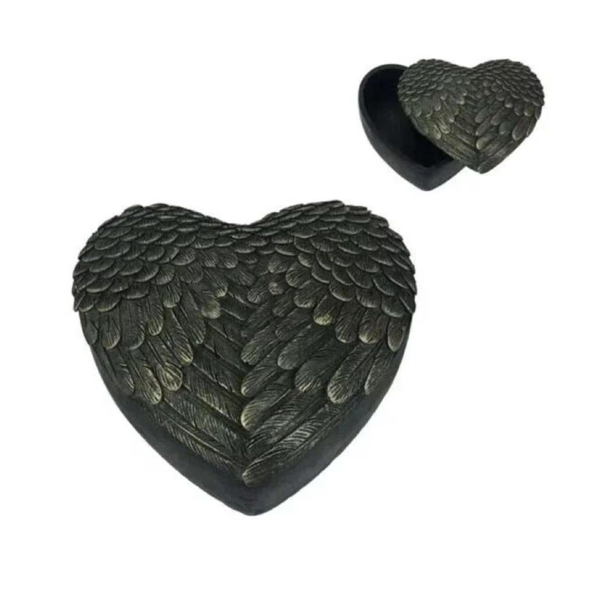 Angel Wings Heart Shaped Keepsake Storage Box, memorial keepsake