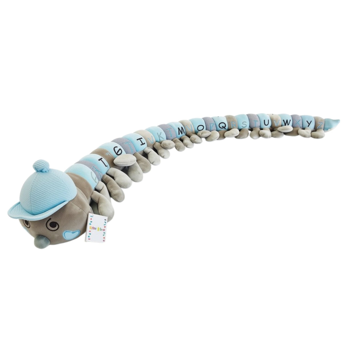 Baby Boo Alphabet Caterpillar Plush, Blue Beige Pastel, 160cm