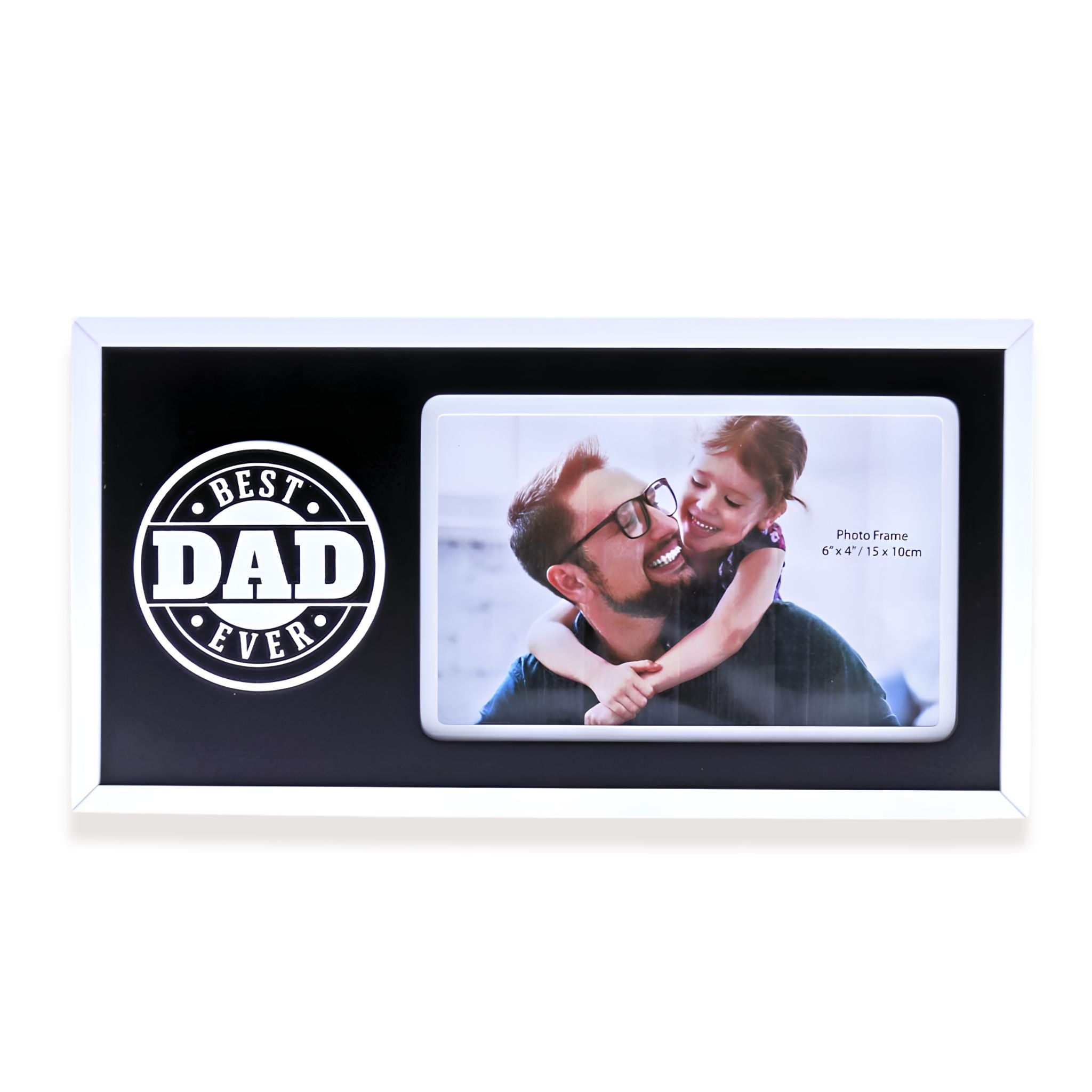 Best Dad Ever 6x4 white 3D border photo frame, Father's Day gift