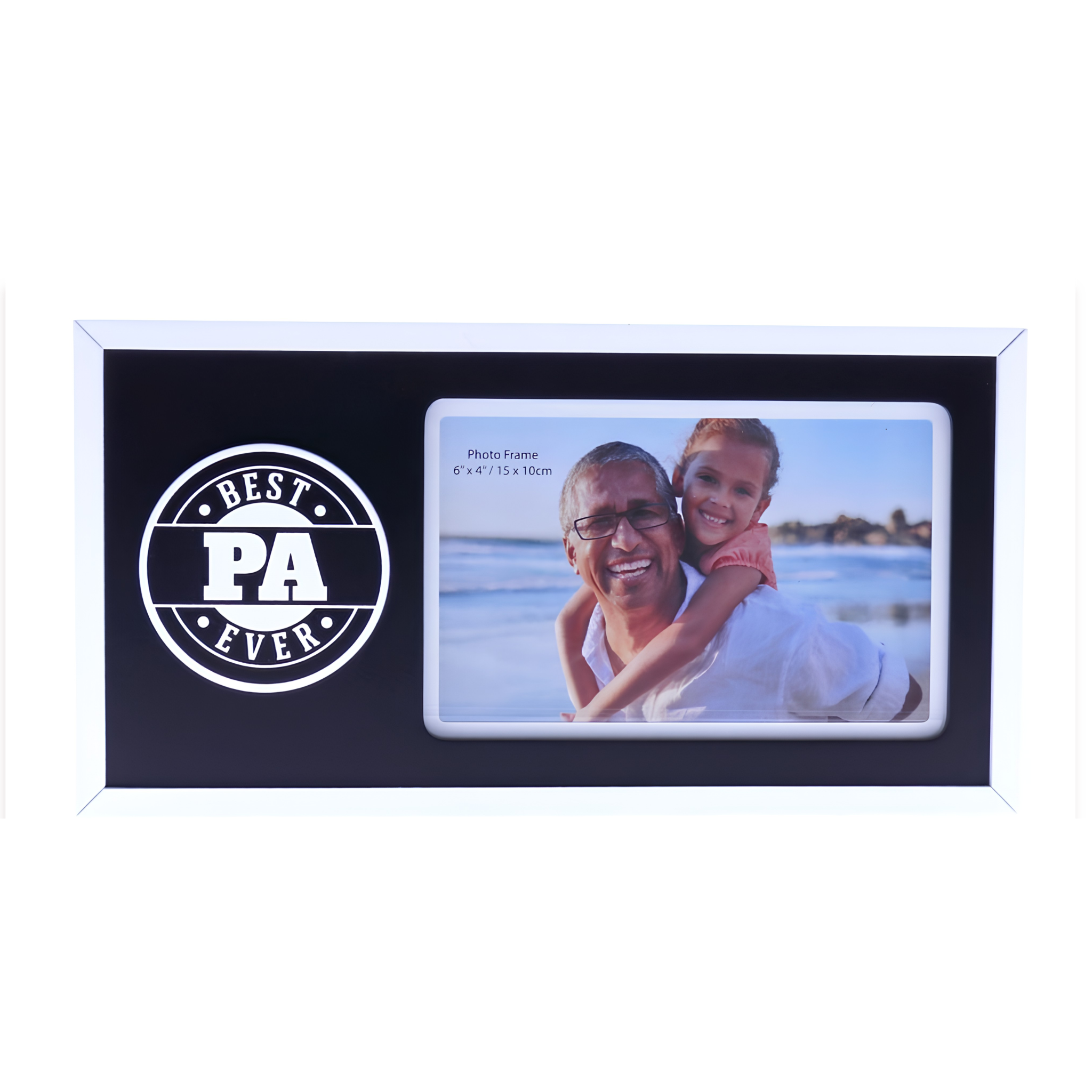 Best Pa Ever 6x4 white 3D border photo frame, Father's Day gift