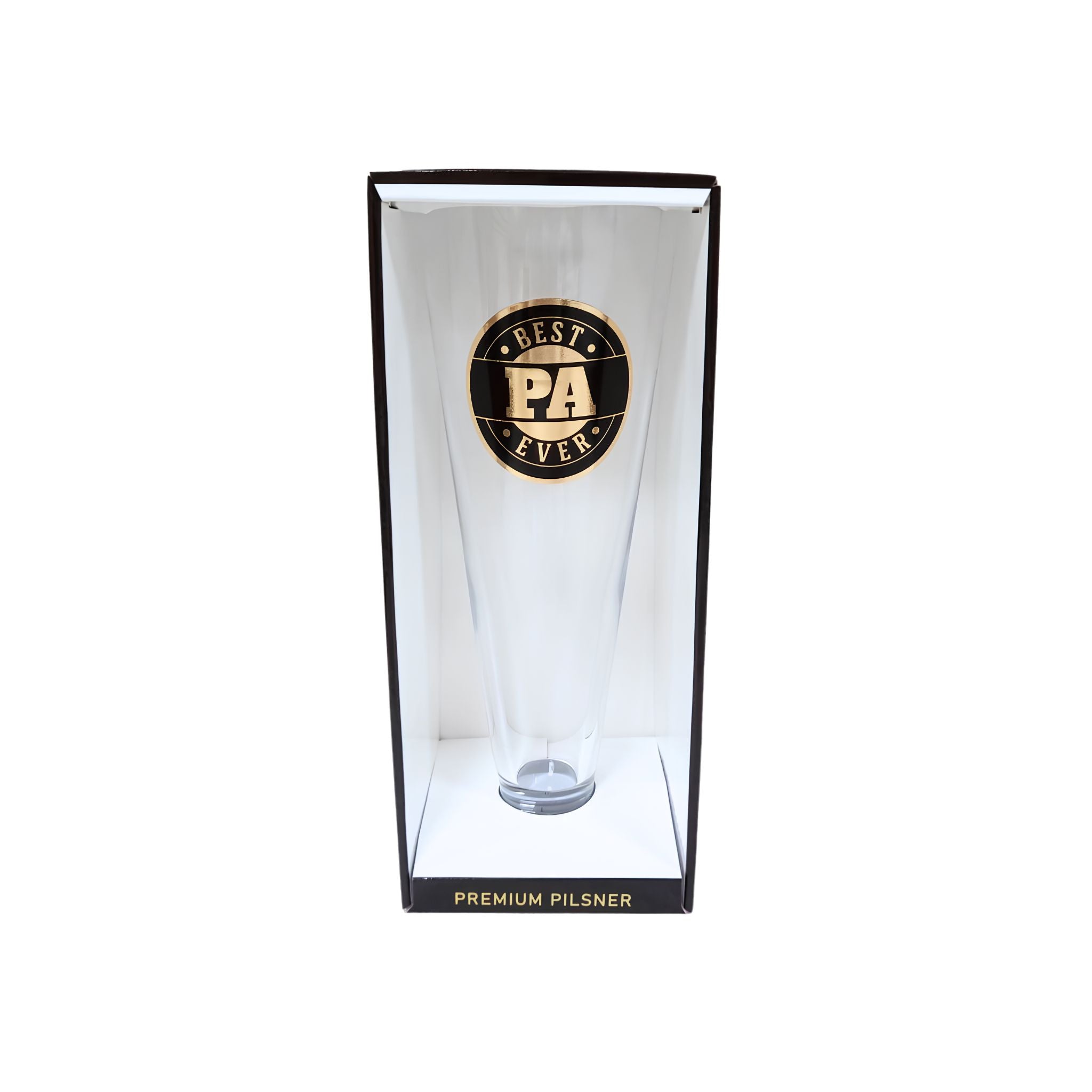 Best Pa Ever pilsner glass with gold foil print on black glass, Father's Day gift