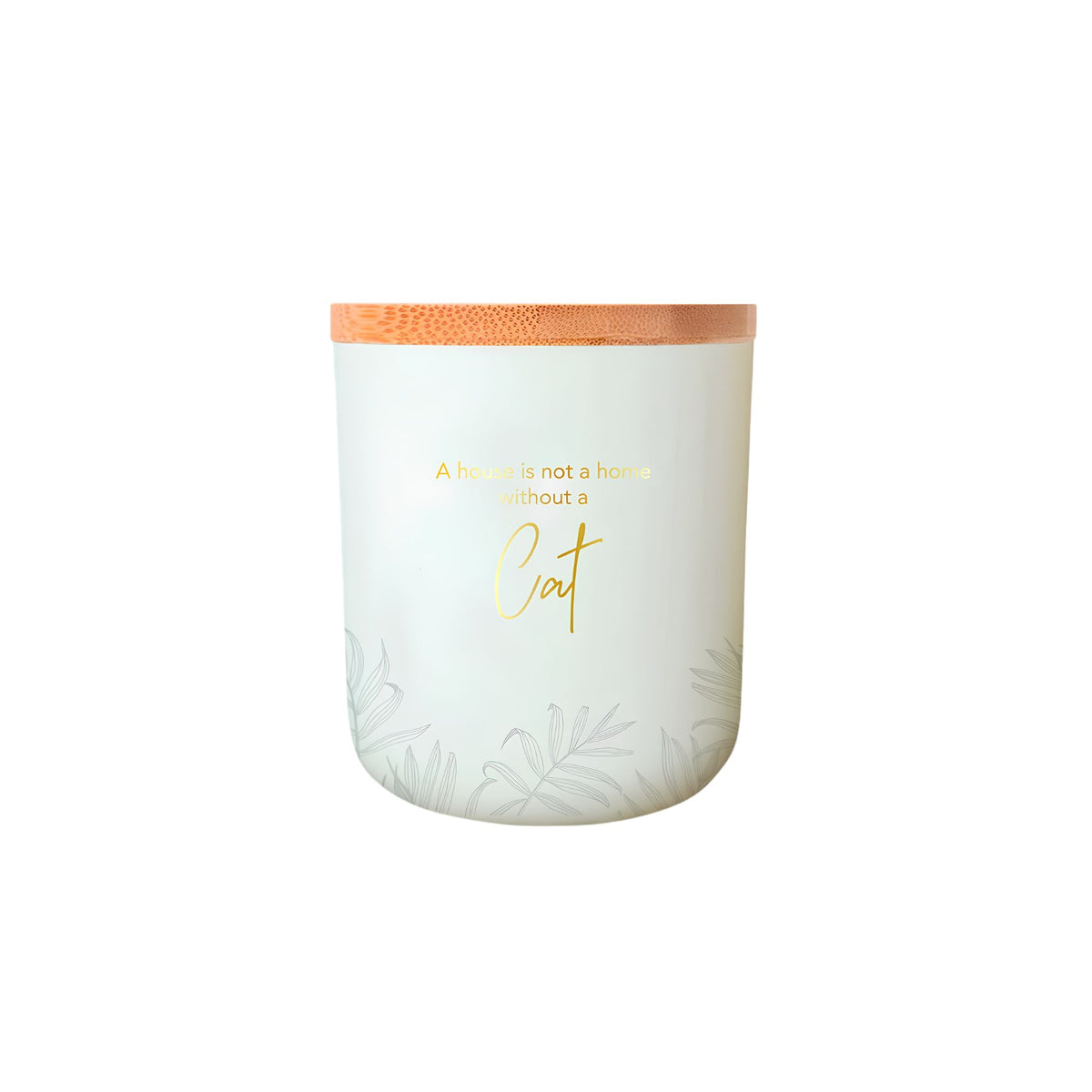 Cat Sentiment Candle in etched glass, Vanilla & Cinnamon fragrance