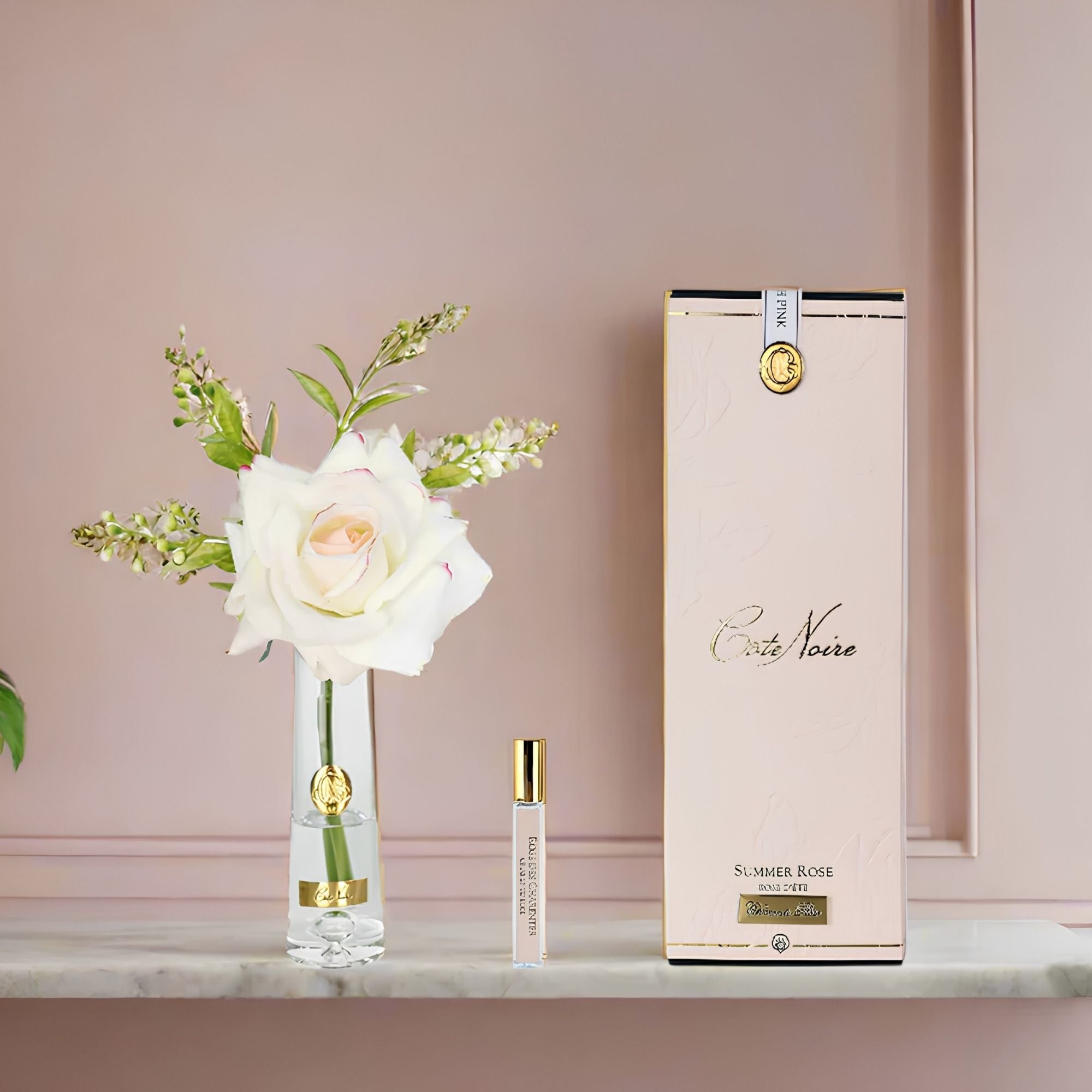 Côte Noire Pink Blush Summer Rose SRG02 with gift box and Charente Rose perfume