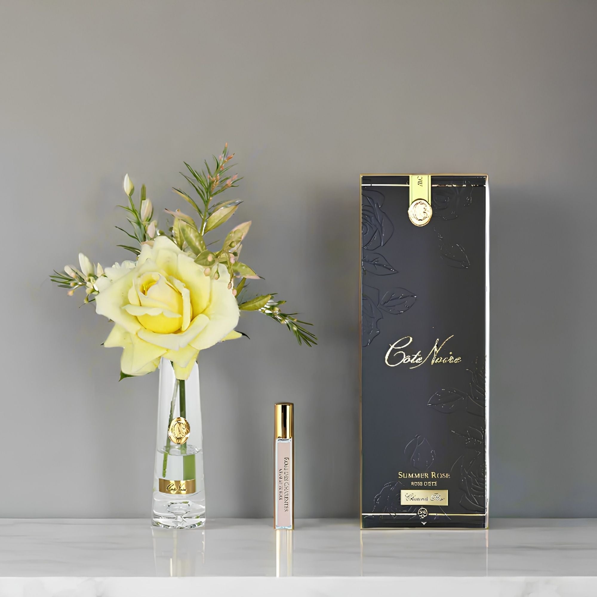 Côte Noire Yellow Summer Rose SRG08 with gift box and Charente Rose perfume