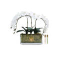 Oval Orchid <br> Bouquet - Ivory White <br> Gold Badge - OOV01