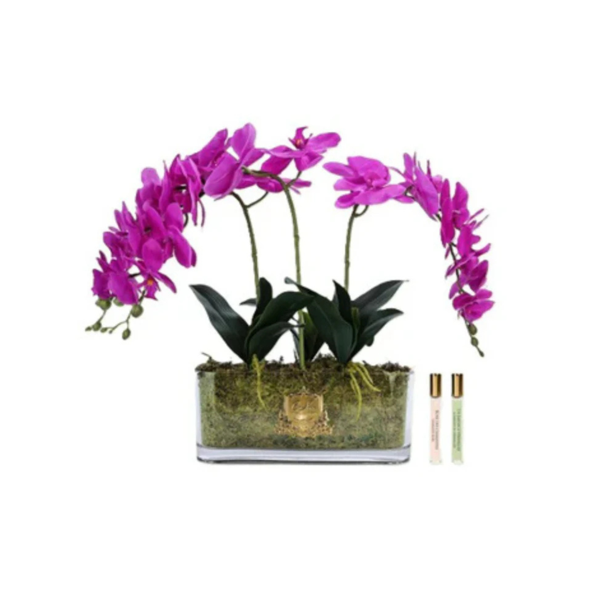 Oval Orchid<br>Bouquet - Fuschia<br>Gold Badge - OOV09