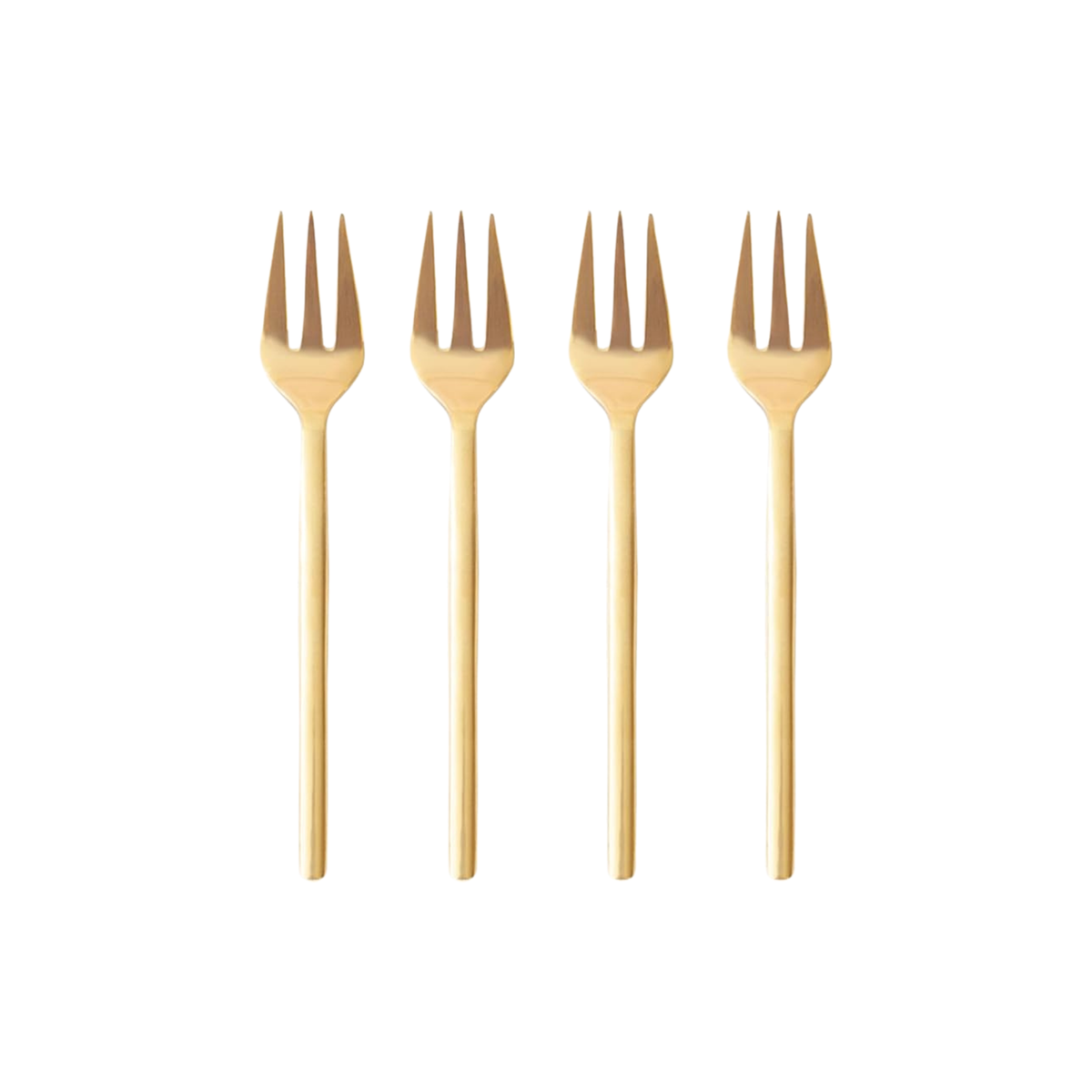 Cristina Re Moderne Cake Fork Set of 4, gold plated