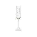 Close-up of crystal detailing on 21st birthday champagne glass
