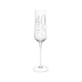 Crystal 40th birthday champagne glass, front view