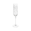 Crystal 50th birthday champagne glass, front view