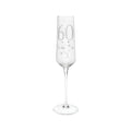 Crystal 60th birthday champagne glass, front view