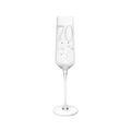 Crystal 70th birthday champagne glass, front view