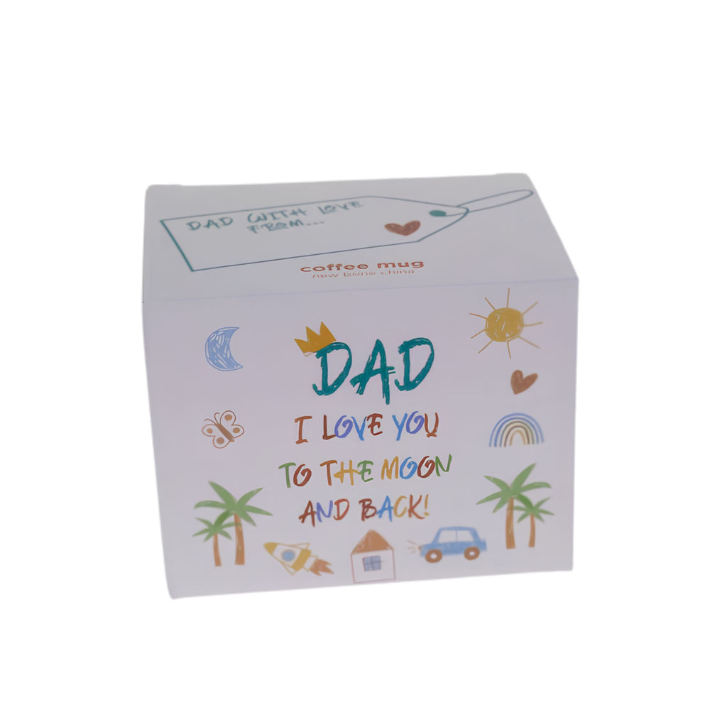 Dad Kid Art Love You mug presented in matching printed gift box