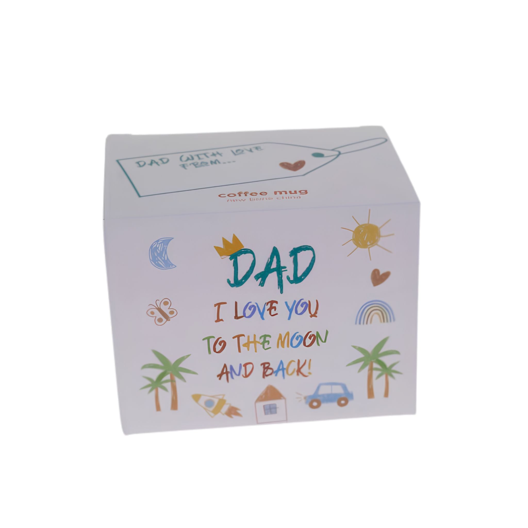 Dad Kid Art Love You mug presented in matching printed gift box