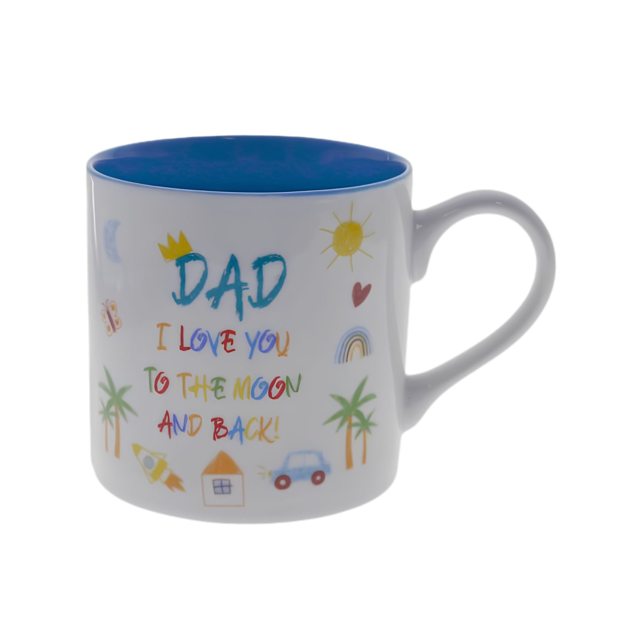 Dad Kid Art Love You bone china mug, Father's Day gift