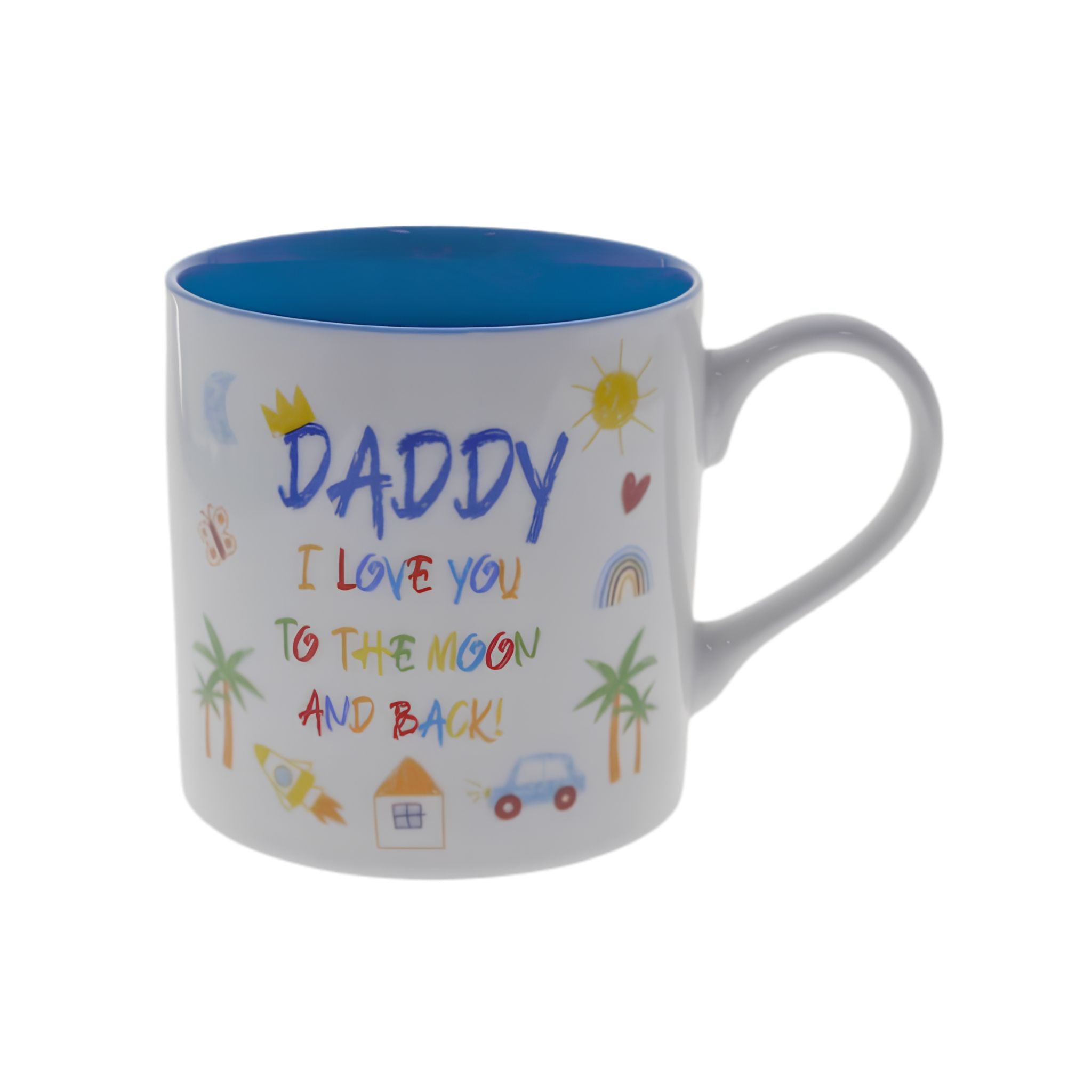 Daddy Kid Art Love You bone china mug, Father's Day gift