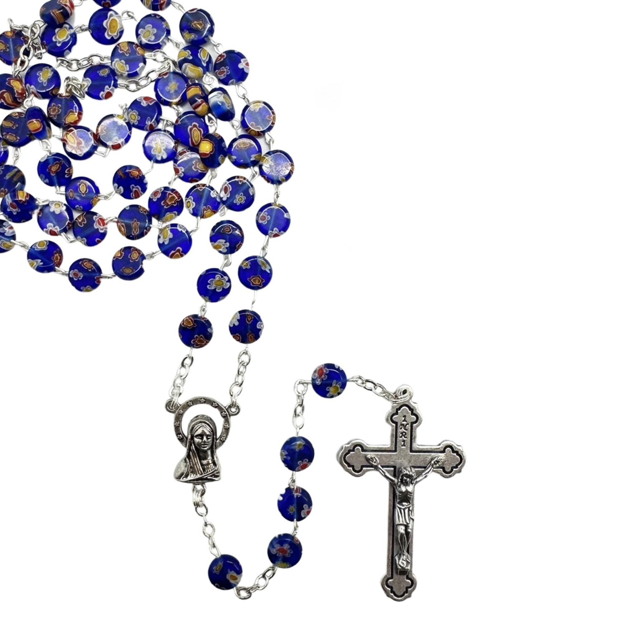 MURANO GLASS LOOK ROSARY - BLUE