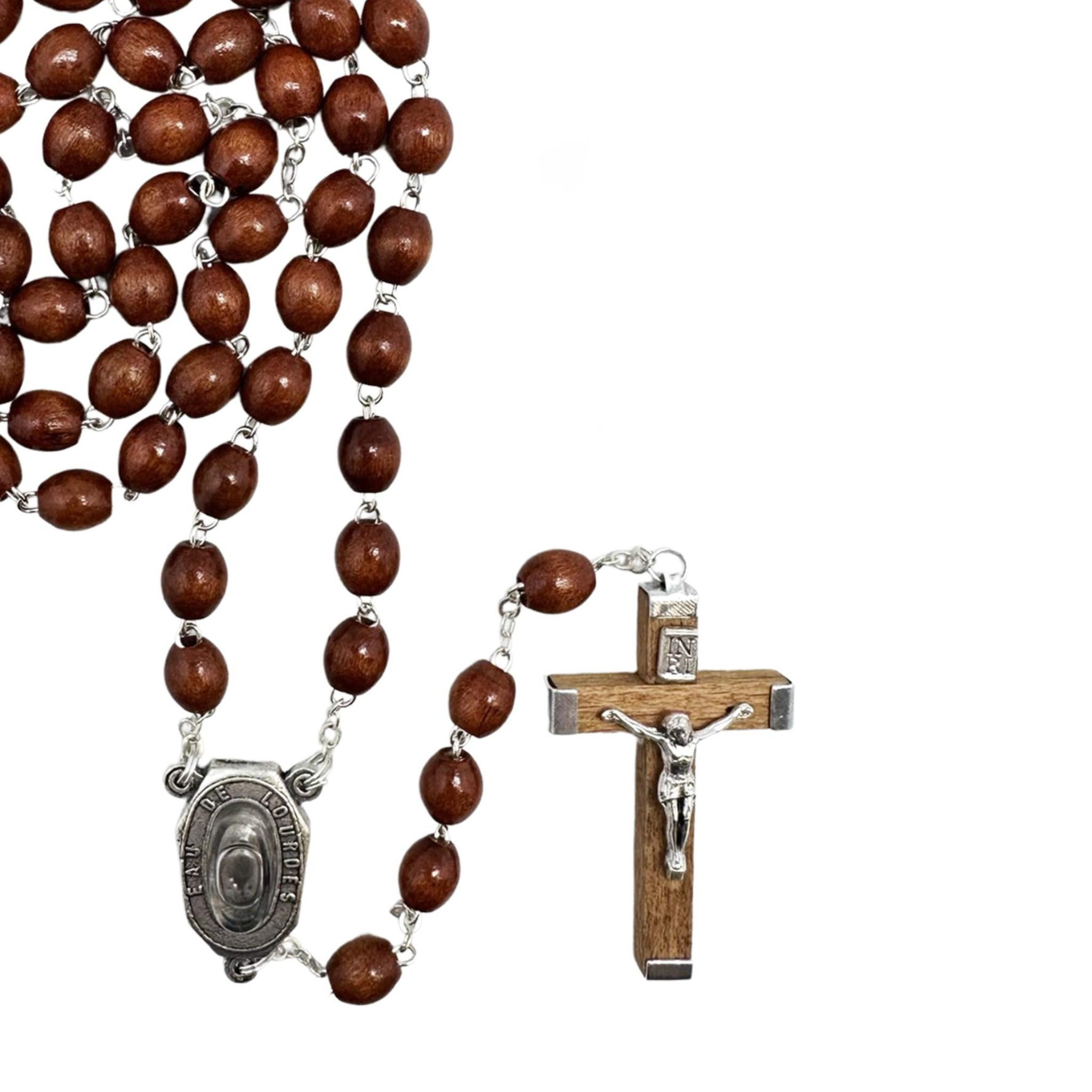 OL LOURDES WATER WOOD ROSARY