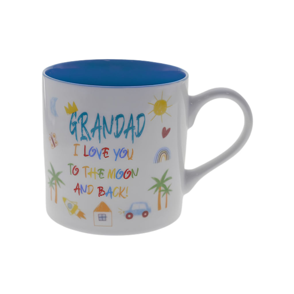 Grandad Kid Art Love You bone china mug, Father's Day gift