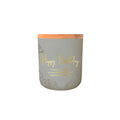 Happy Birthday Sentiment Candle in etched glass, Patchouli fragrance