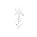 Heart with Diamantes bridal keepsake, silver wire heart with diamante and pearl detail