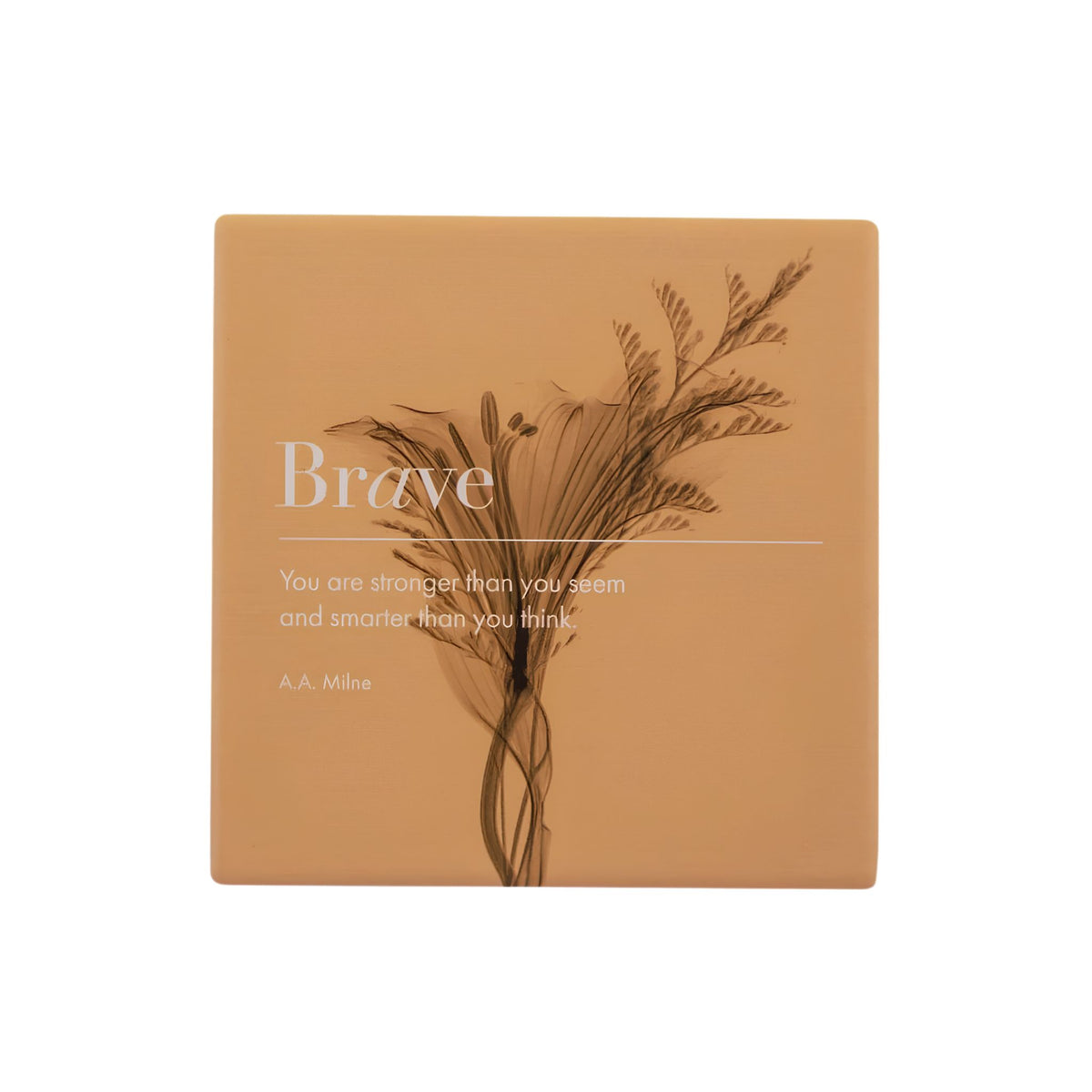 Inspirations Coaster - Brave, featuring A.A. Milne quote on strength