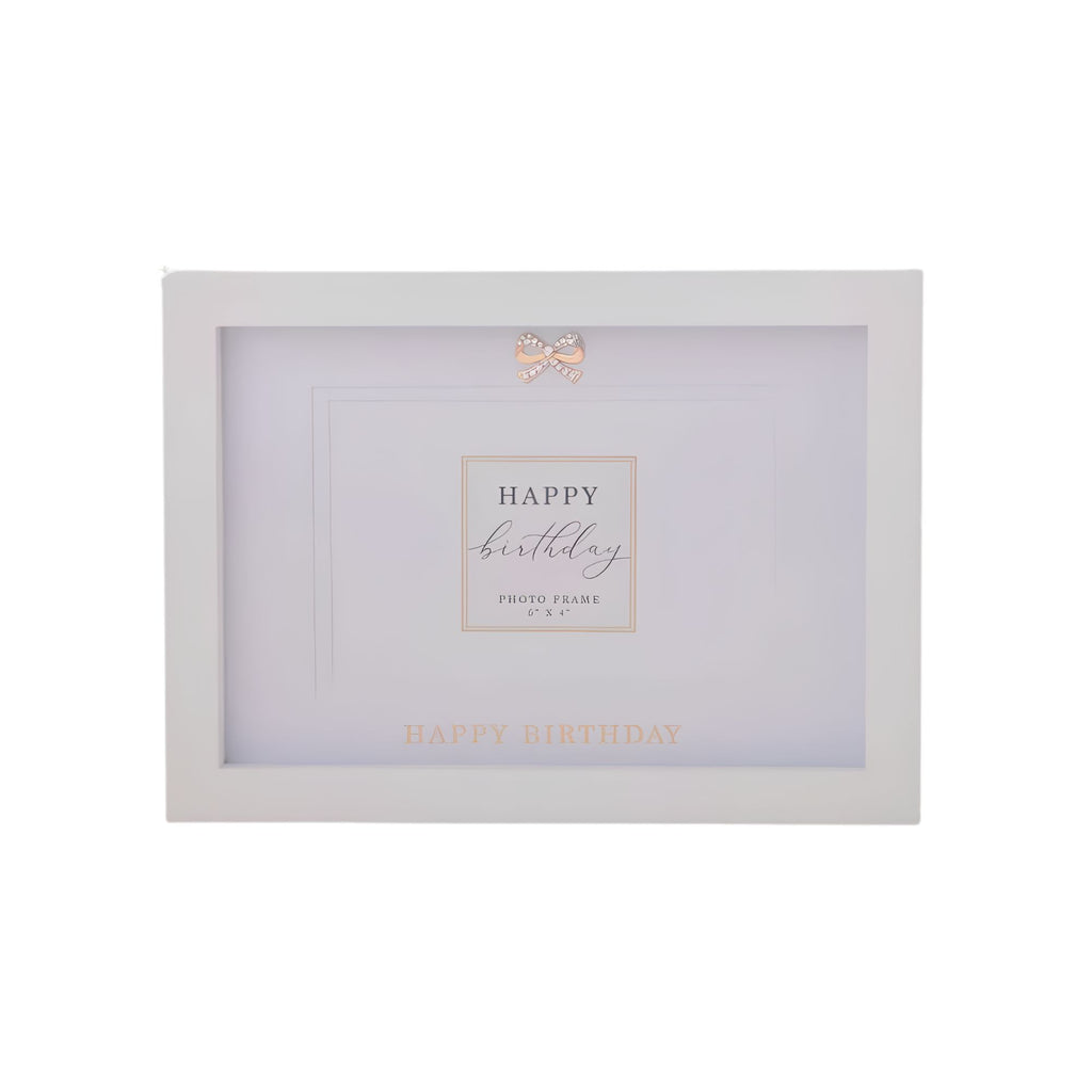 Close-up of jewelled embellishment on birthday photo frame