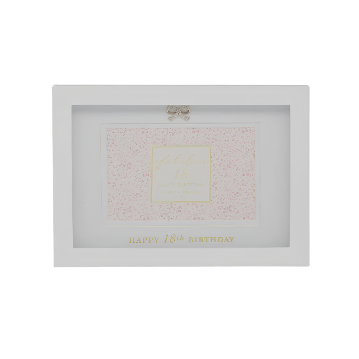Close-up of 18th birthday detailing on Madelaine photo frame
