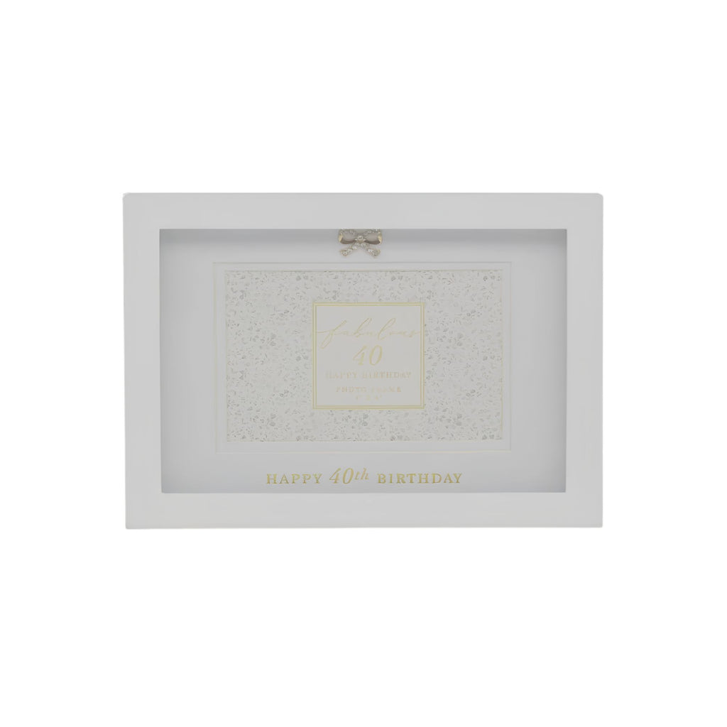 Close-up of 40th birthday detailing on Madelaine photo frame